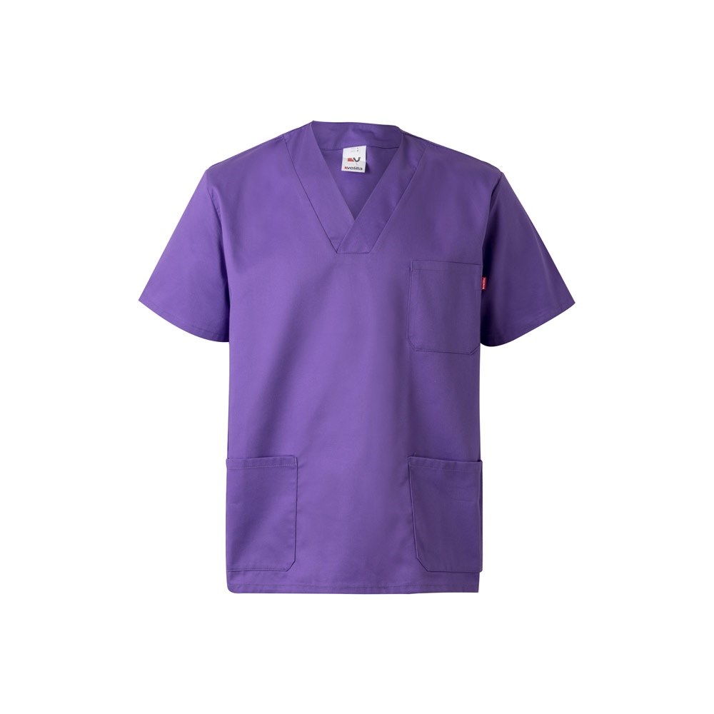 VL ILLAPA. Tunika aus Twill (190g/m²) mit kurzen Ärmeln, aus Polyester (65%) und Baumwolle (35%) - lila