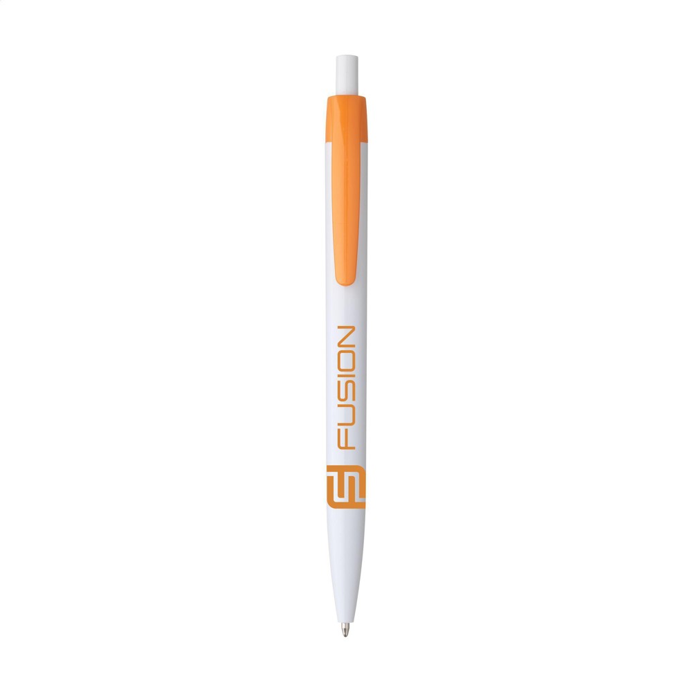 Fargo Kugelschreiber - weiß/orange (± PMS 171C)